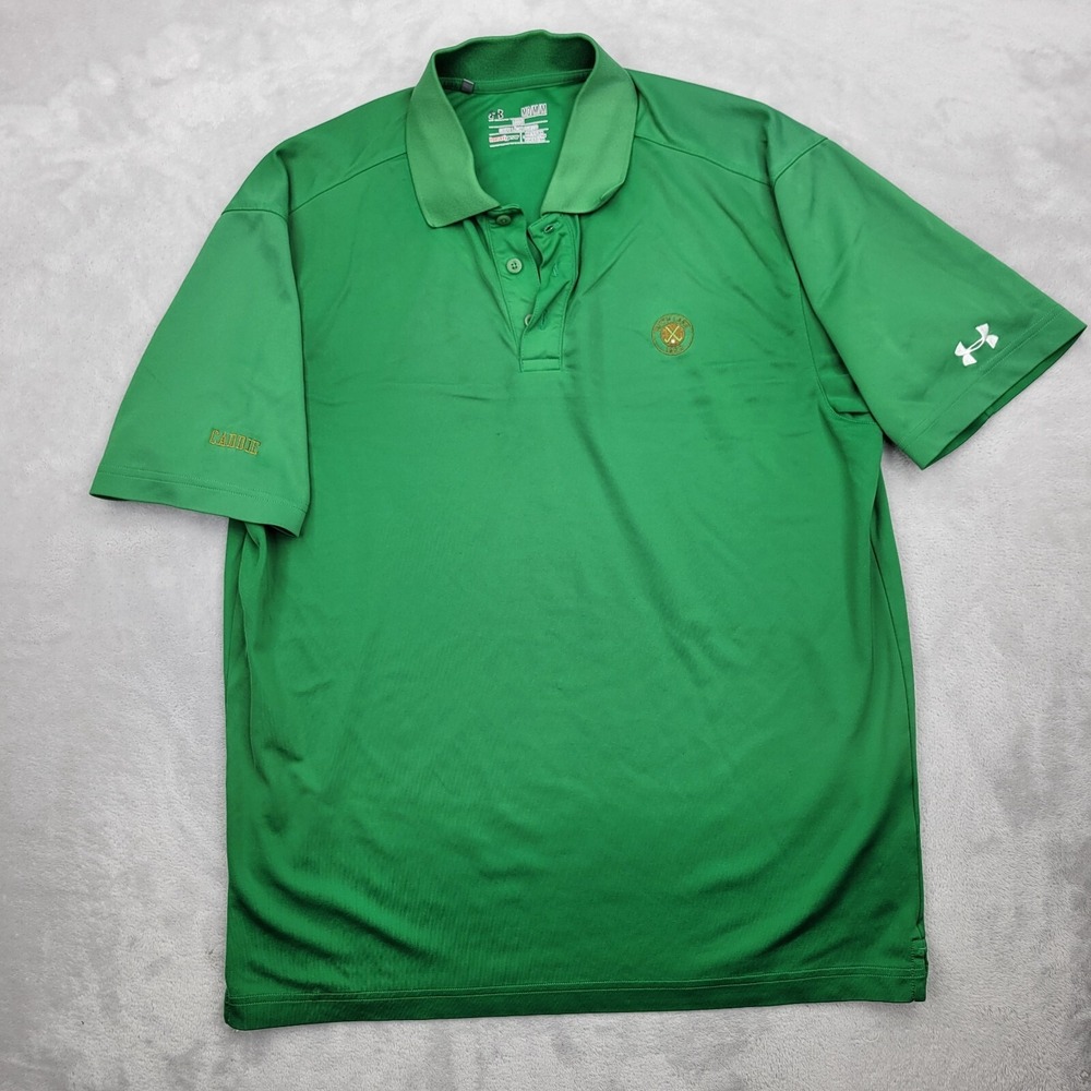Under Armour Shirt Mens Medium Golf Polo Performance UA Heatgear Caddy Ruth Lake